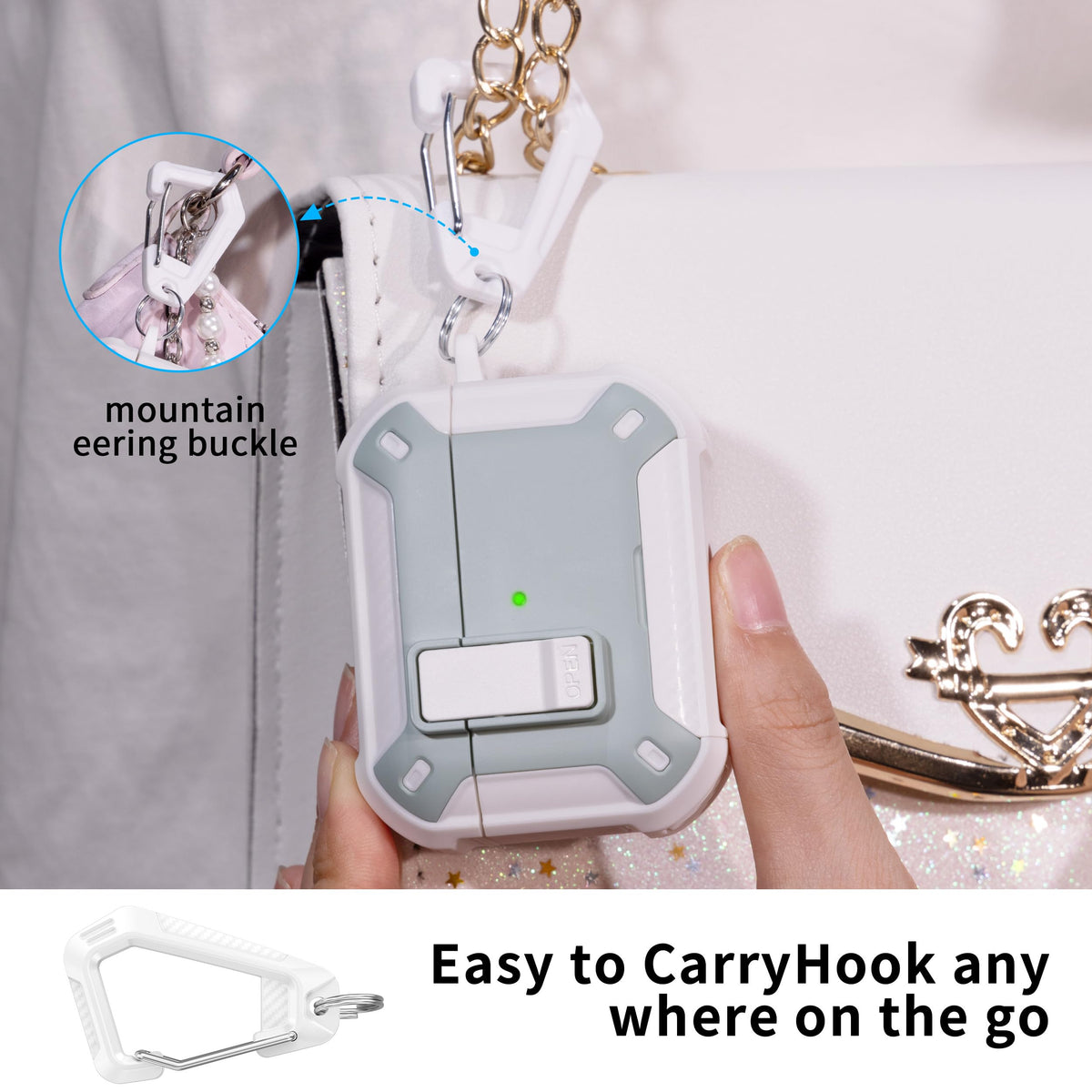 RFUNGUANGO case includes keychain booster for convenient carry