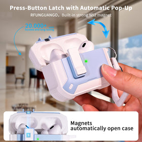 RFUNGUANGO AirPods Pro 2 case includes a keychain for easy attachment.