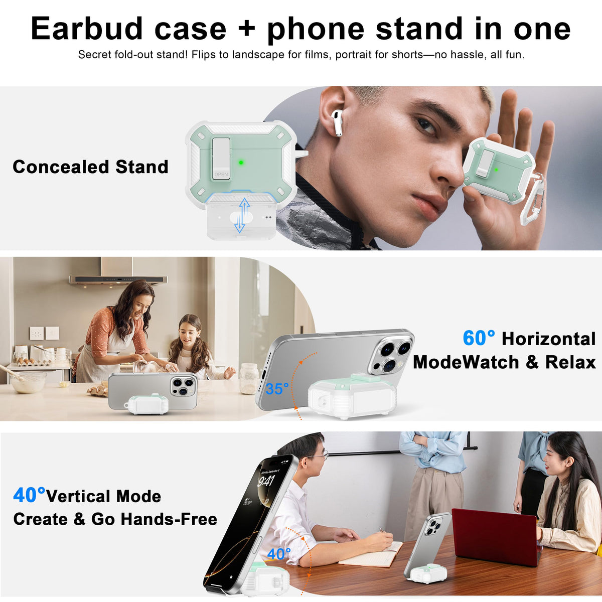 RFUNGUANGO AirPods Pro 2 case back MagSafe compatible for easy charging