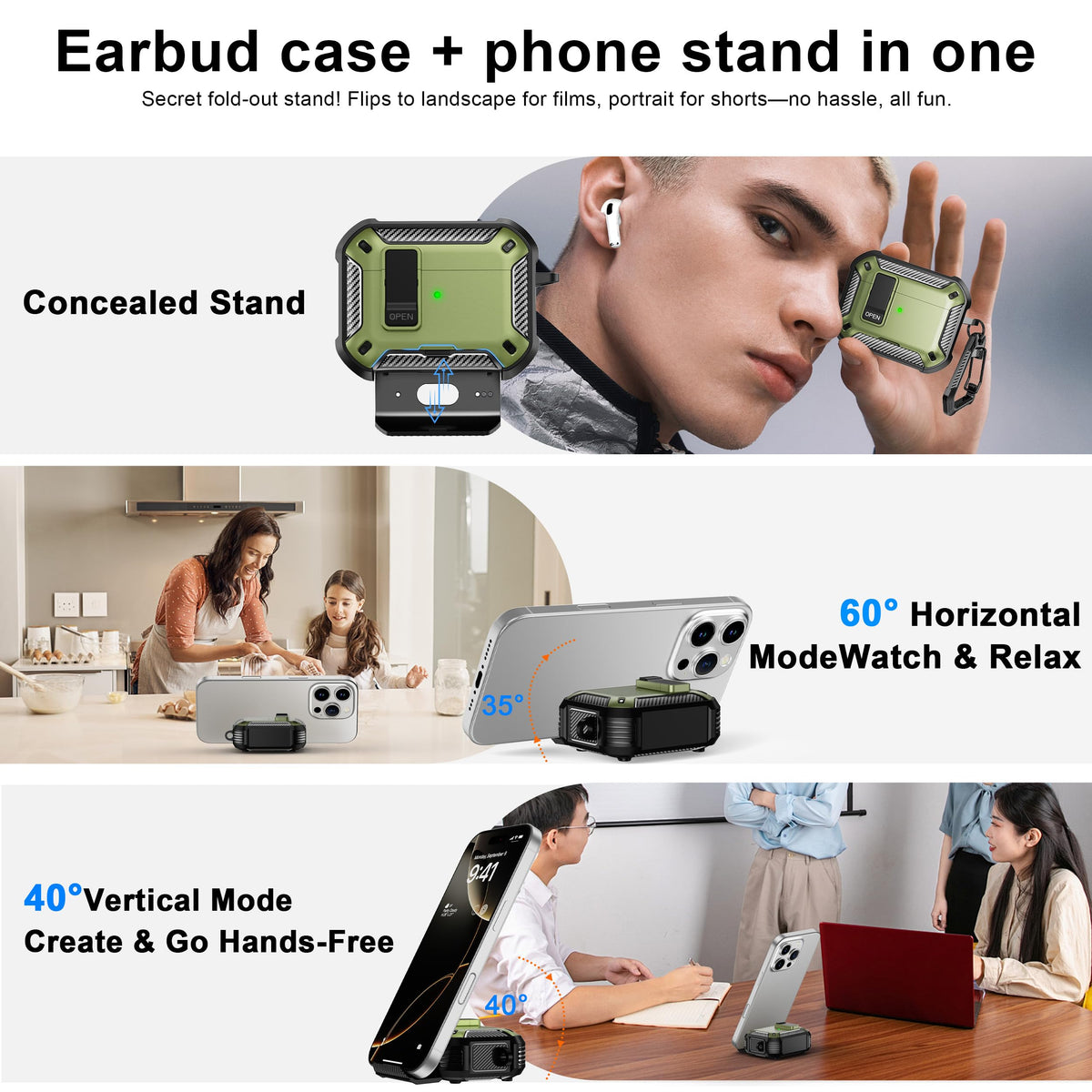 RFUNGUANGO AirPods Pro 2 case security lock enabling easy opening and secure closure