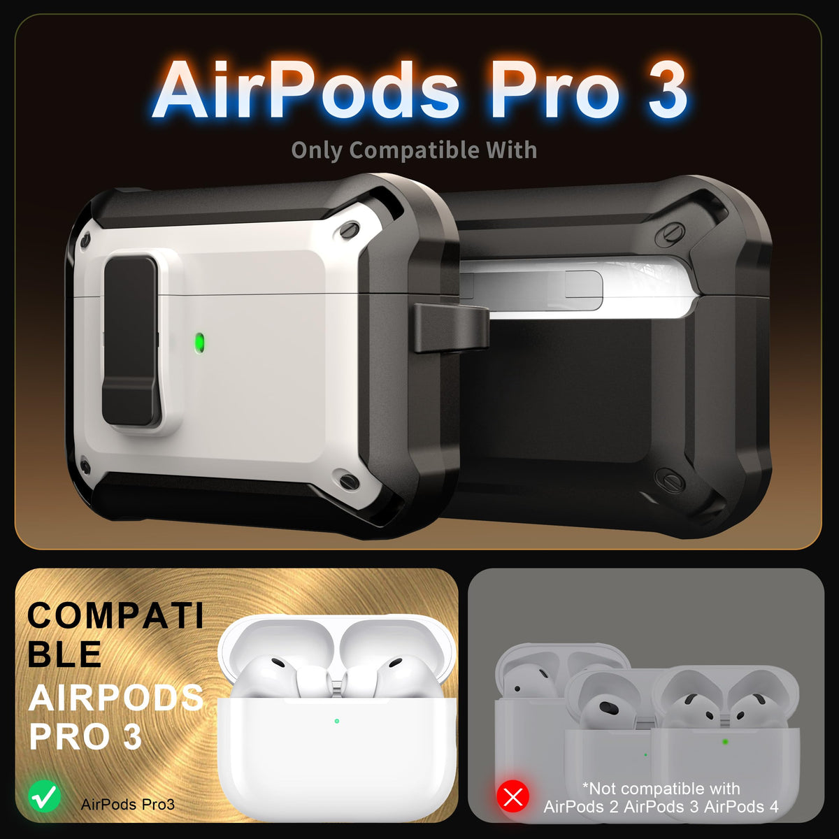 RFUNGUANGO AirPods Pro 3 case auto pop-up makes opening effortless