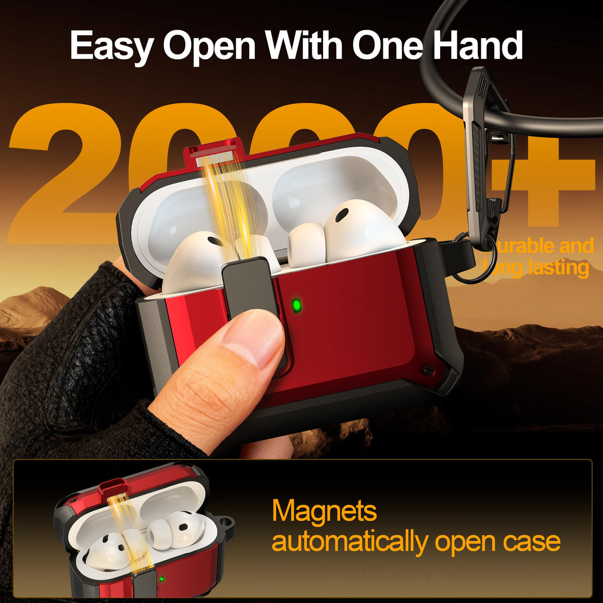 RFUNGUANGO AirPods Pro 3 case durable, scratch-resistant shield.