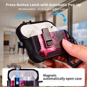 RFUNGUANGO AirPods Pro 3 case lid open displaying automatic pop up