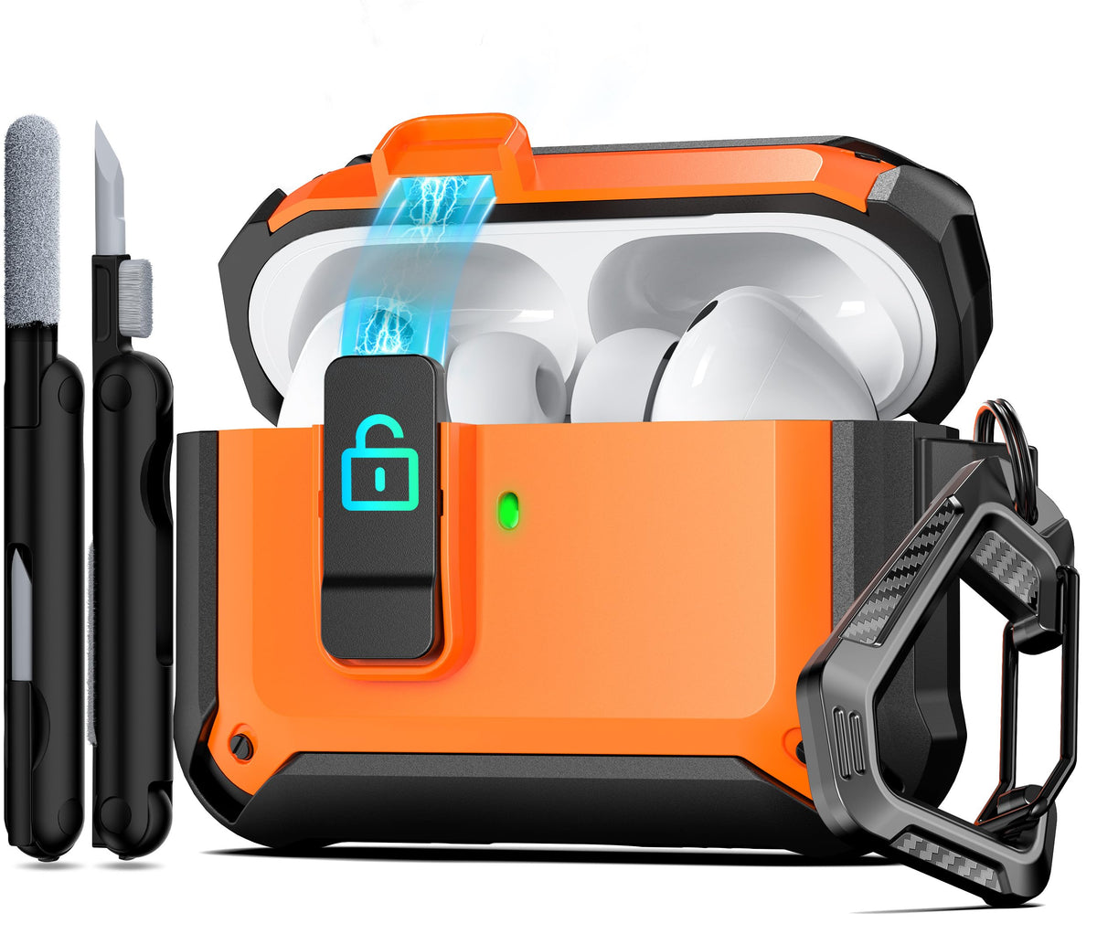 RFUNGUANGO AirPods Pro 3 case with safety lock ensures secure handling and easy opening