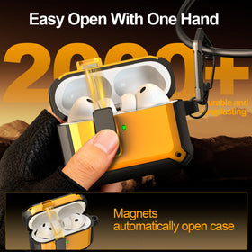 RFUNGUANGO AirPods Pro 3 case yellow reinforced edges protecting drops