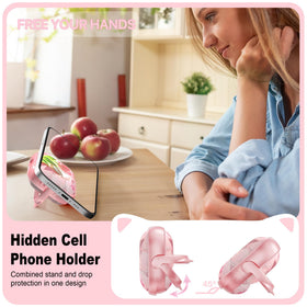 RFUNGUANGO AirPods Pro Case Pink Tulip stand-function supports quick viewing