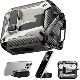 RFUNGUANGO AirPods Pro case snow camo front view with MagSafe compatibility.