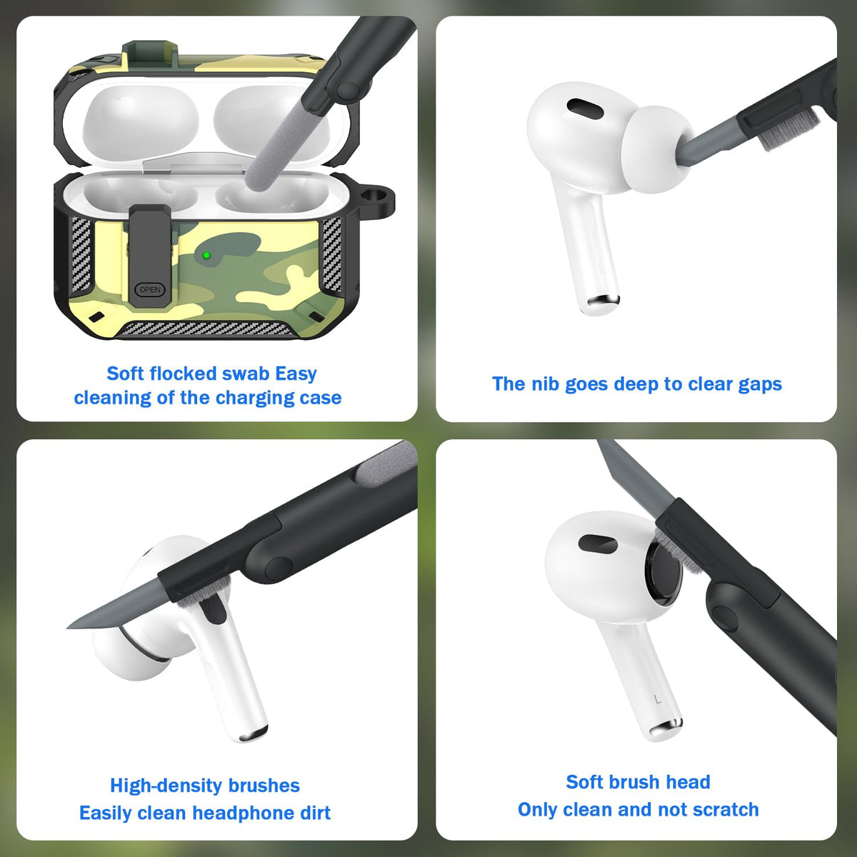 RFUNGUANGO AirPods Pro 2 TPU case provides all-around protection.