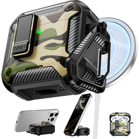 RFUNGUANGO AirPods 4 case in camo snow, front view showing rugged protection