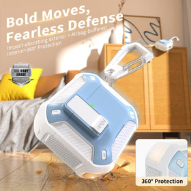 RFUNGUANGO AirPods 4 case includes cleaning kit for easy maintenance.