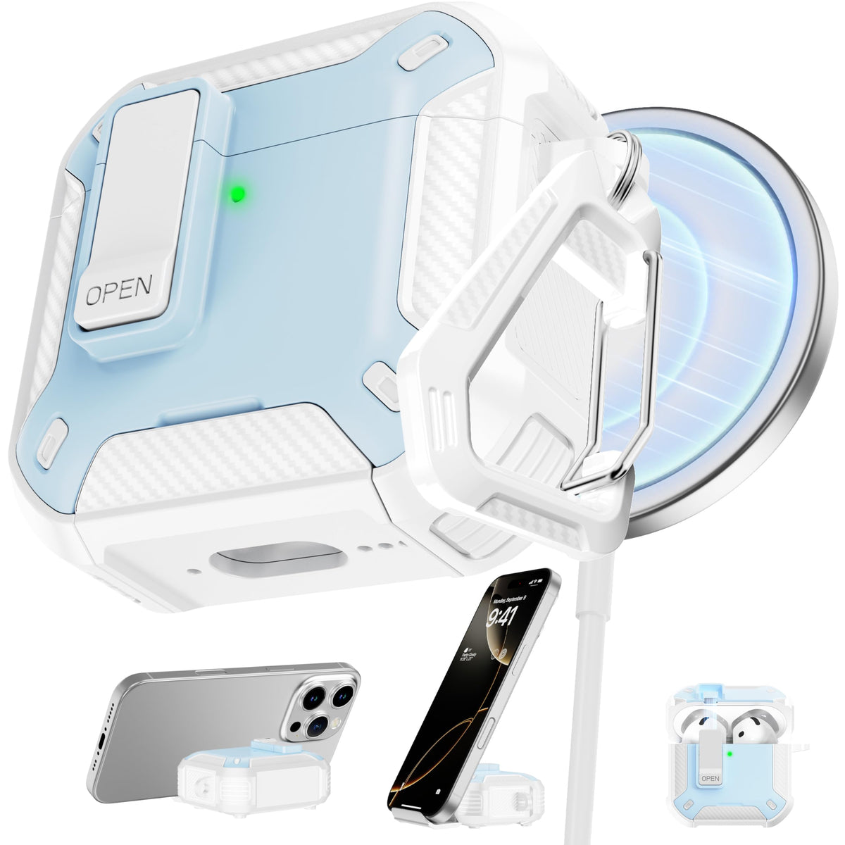 RFUNGUANGO AirPods 4 case front view provides stylish protection for everyday use.