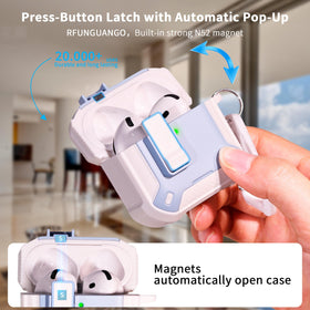 RFUNGUANGO AirPods 4 case lock-open design enables quick access and secure closure.