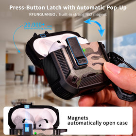 RFUNGUANGO AirPods 4 case with built in stand for hands free viewing.