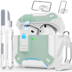 RFUNGUANGO AirPods 4 Mint Green case with built-in lock and stand