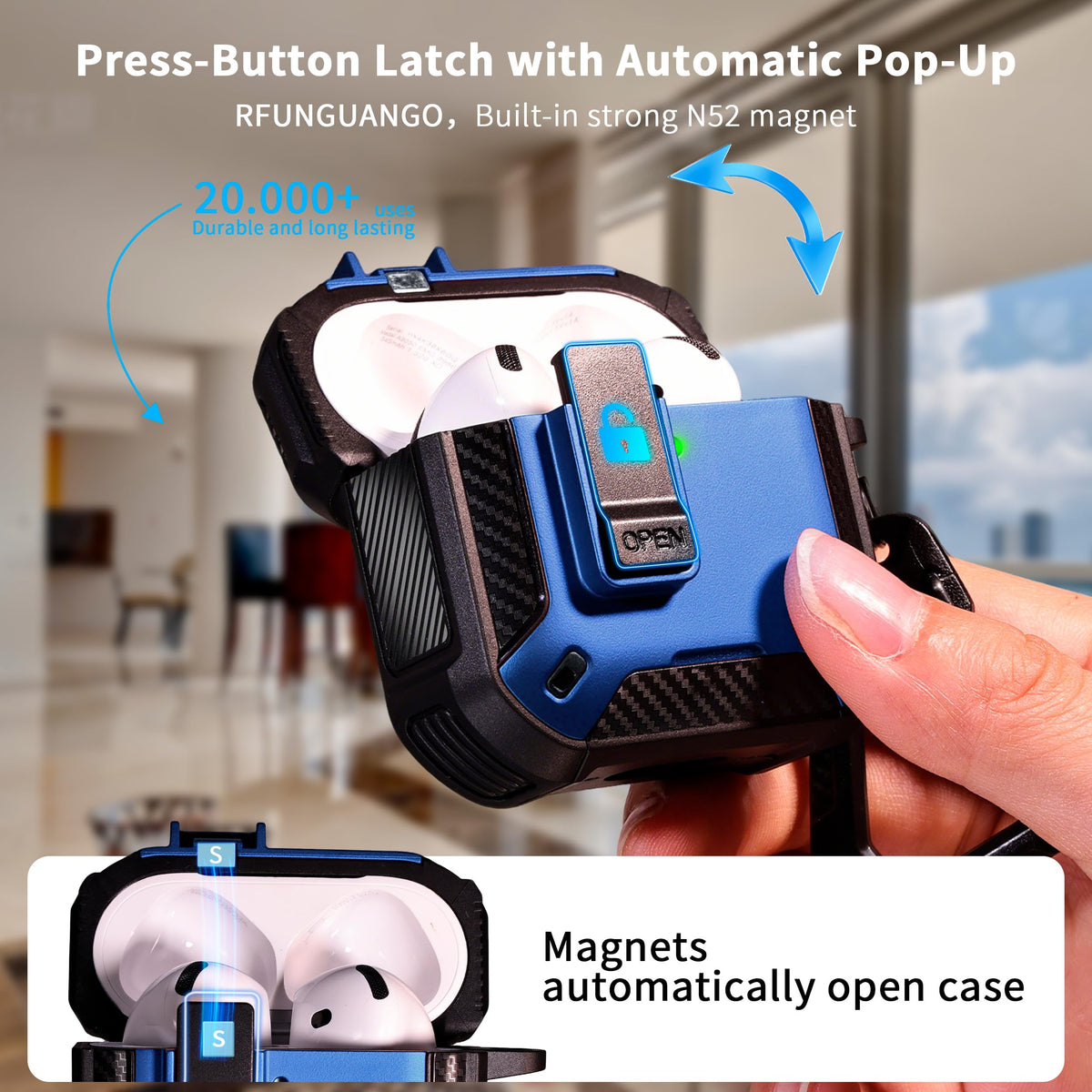 RFUNGUANGO AirPods 4 case with phone stand for hands-free viewing