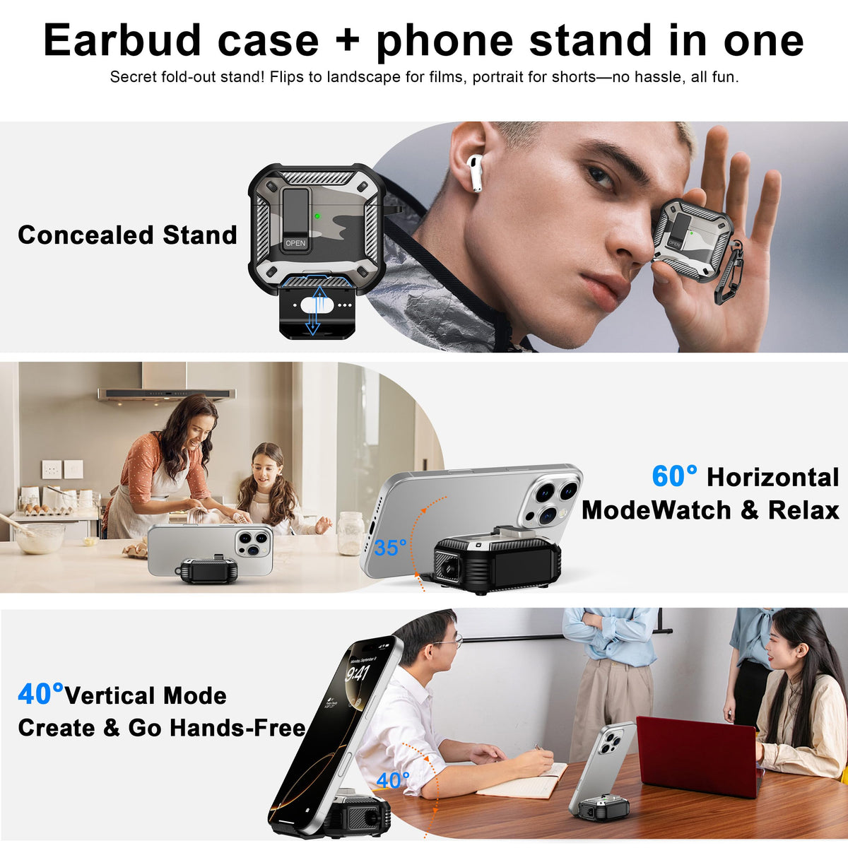 RFUNGUANGO AirPods 4 case features a security lock and pop-up lid