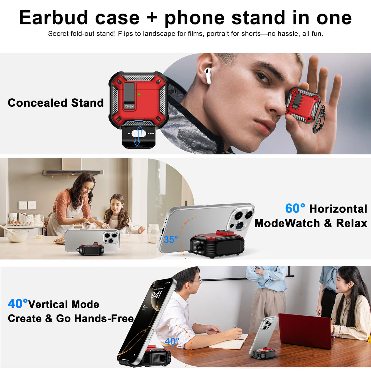 RFUNGUANGO AirPods 4 case secured by security lock.