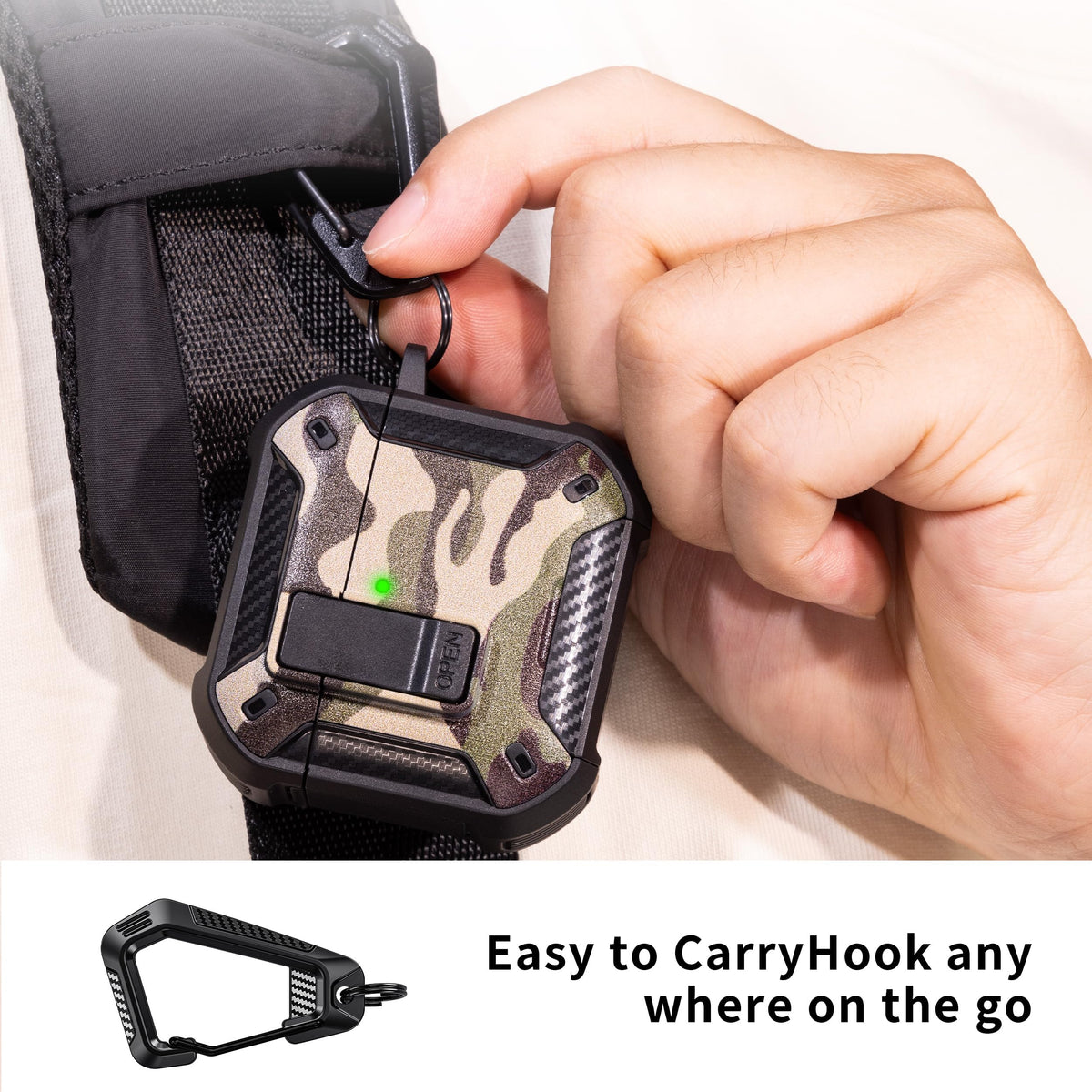 RFUNGUANGO AirPods 4 case clip ready design for travel.