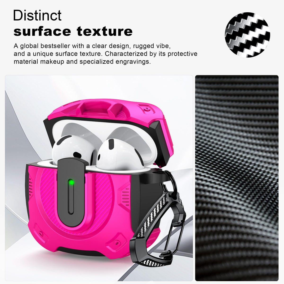 RFUNGUANGO space-case with locking mechanism for AirPods 4th Gen