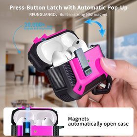 RFUNGUANGO MagSafe-ready AirPods Pro 3 case with strong magnets for secure charging