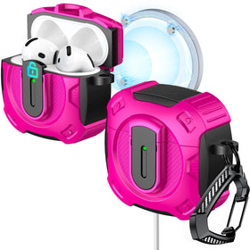 RFUNGUANGO space-theme AirPods 4th Gen case front view with rugged protection