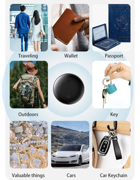 RGIMF tracker secured to suitcase showing luggage location and travel peace-of-mind
