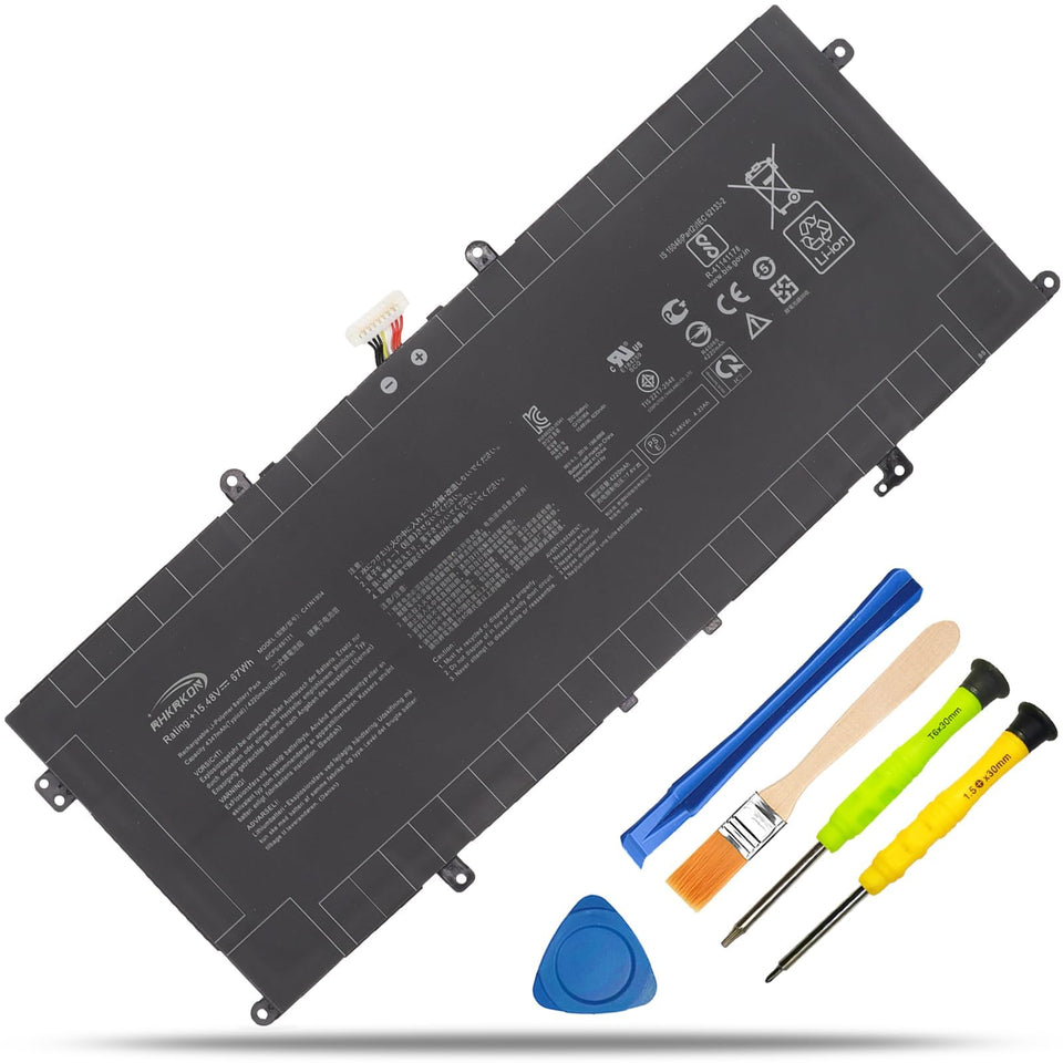 RHKRKQN battery front packaging showing model and fitment benefit