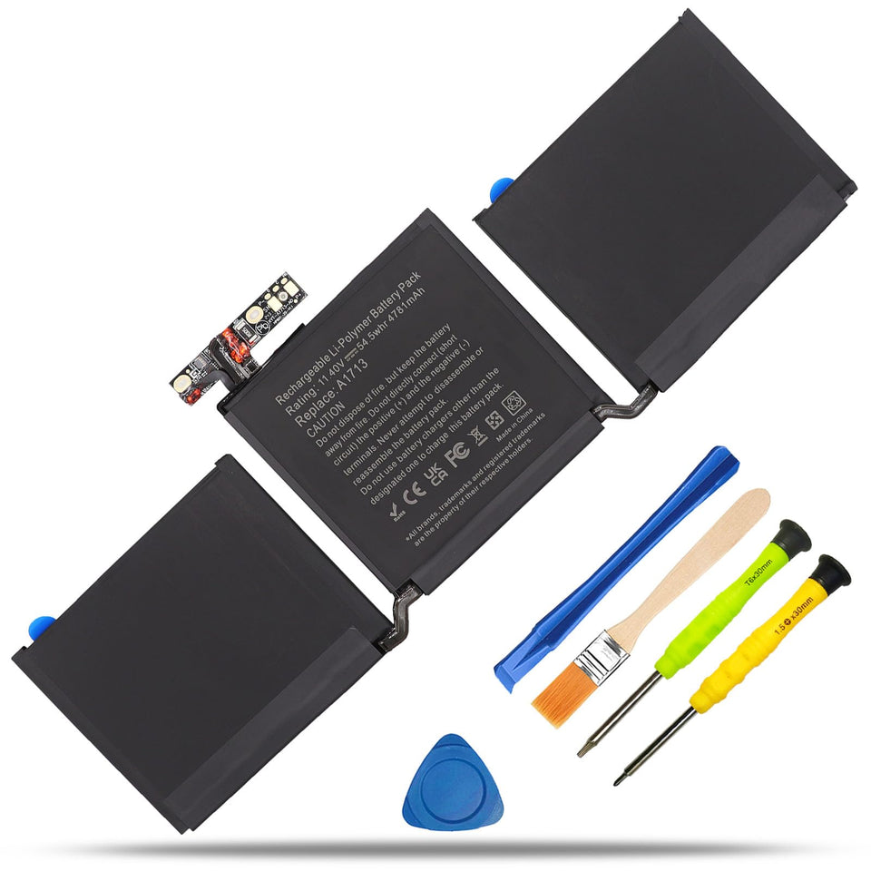 RHKRKQN front view of replacement battery showing label and fit benefit