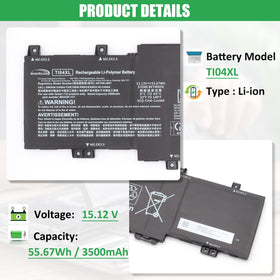 RHKRKQN TI04XL top label close-up showing specs for safe replacement
