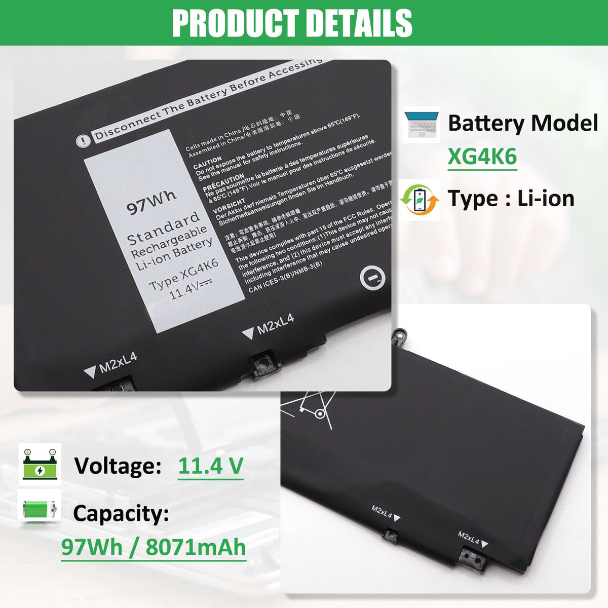 RHKRKQN top label close-up displaying model XG4K6 and compatibility verification benefit