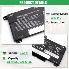 RHKRKQN close-up of WK04XL label highlighting specifications and safety