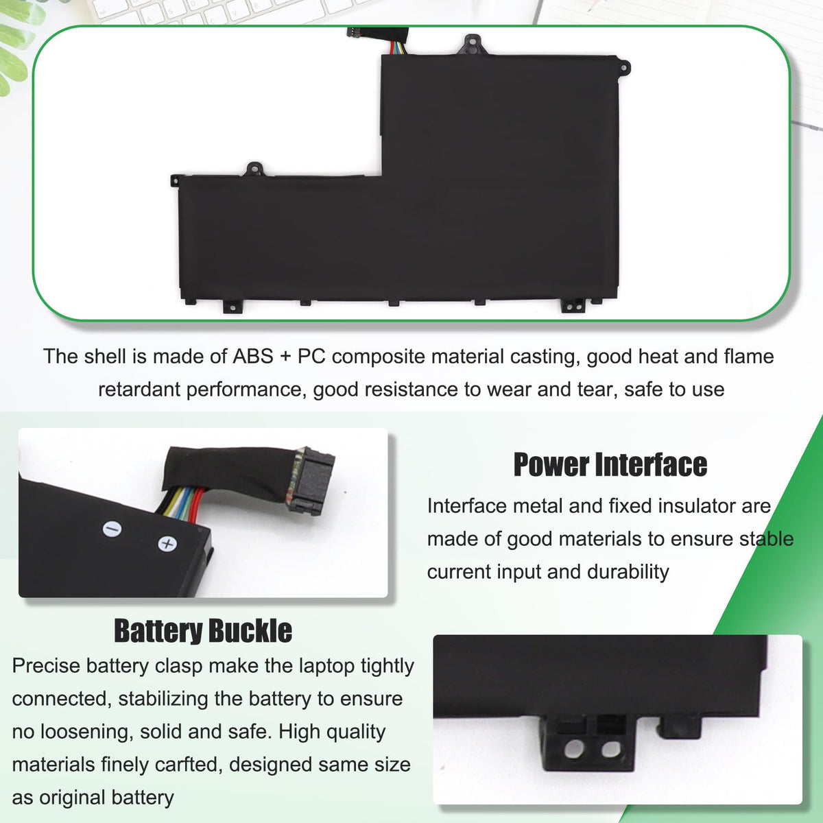 RHKRKQN battery next to ruler illustrating compact size and correct fit