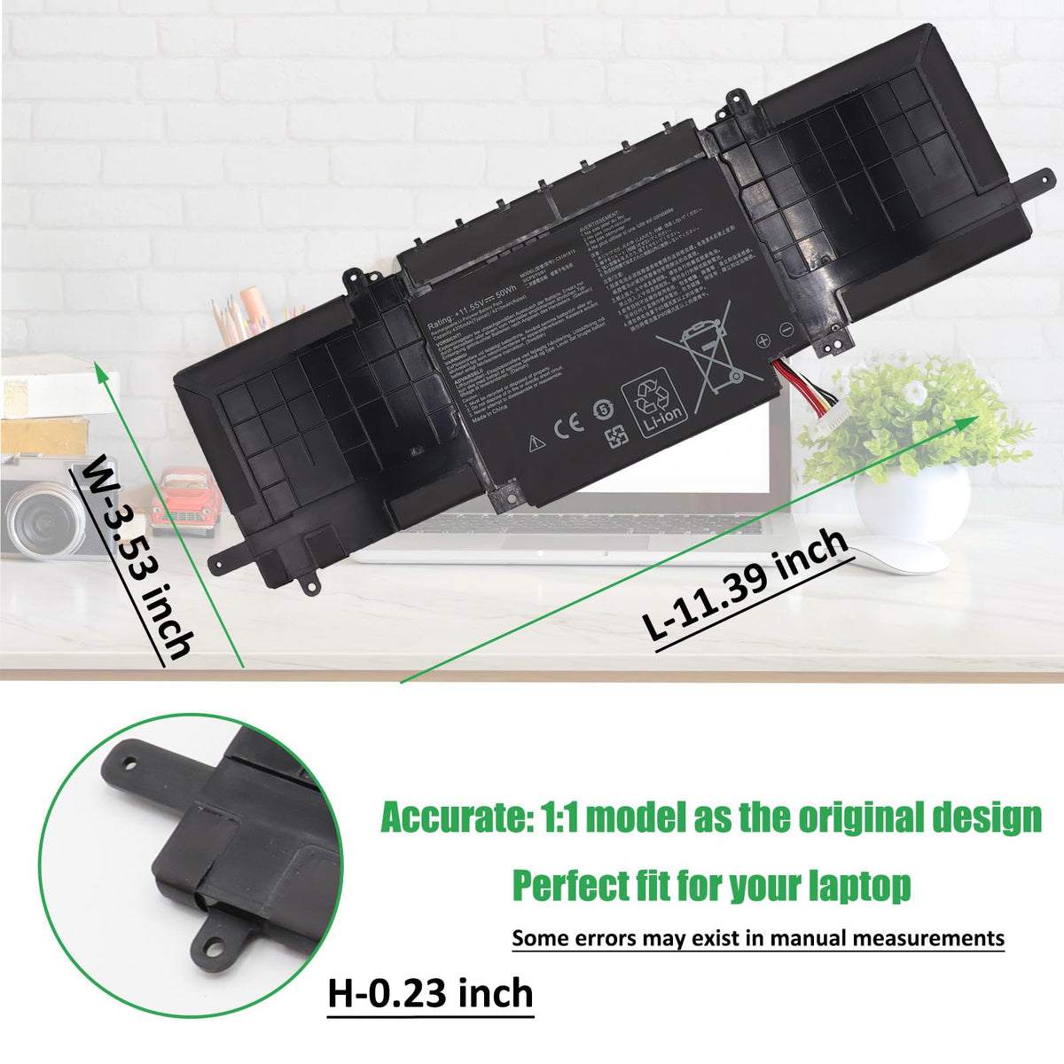RHKRKQN battery with included screwdrivers and instruction for safe installation