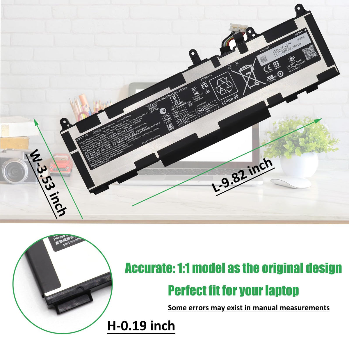 RHKRKQN battery with screwdriver and manual for simple DIY replacement