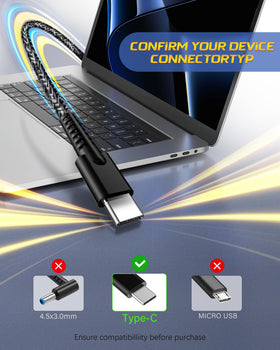 RicChic 65W USB-C charger compatible with Chromebook for everyday use