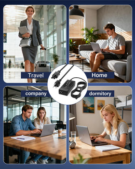 RicChic charger in use on a desk highlights convenient daily charging.