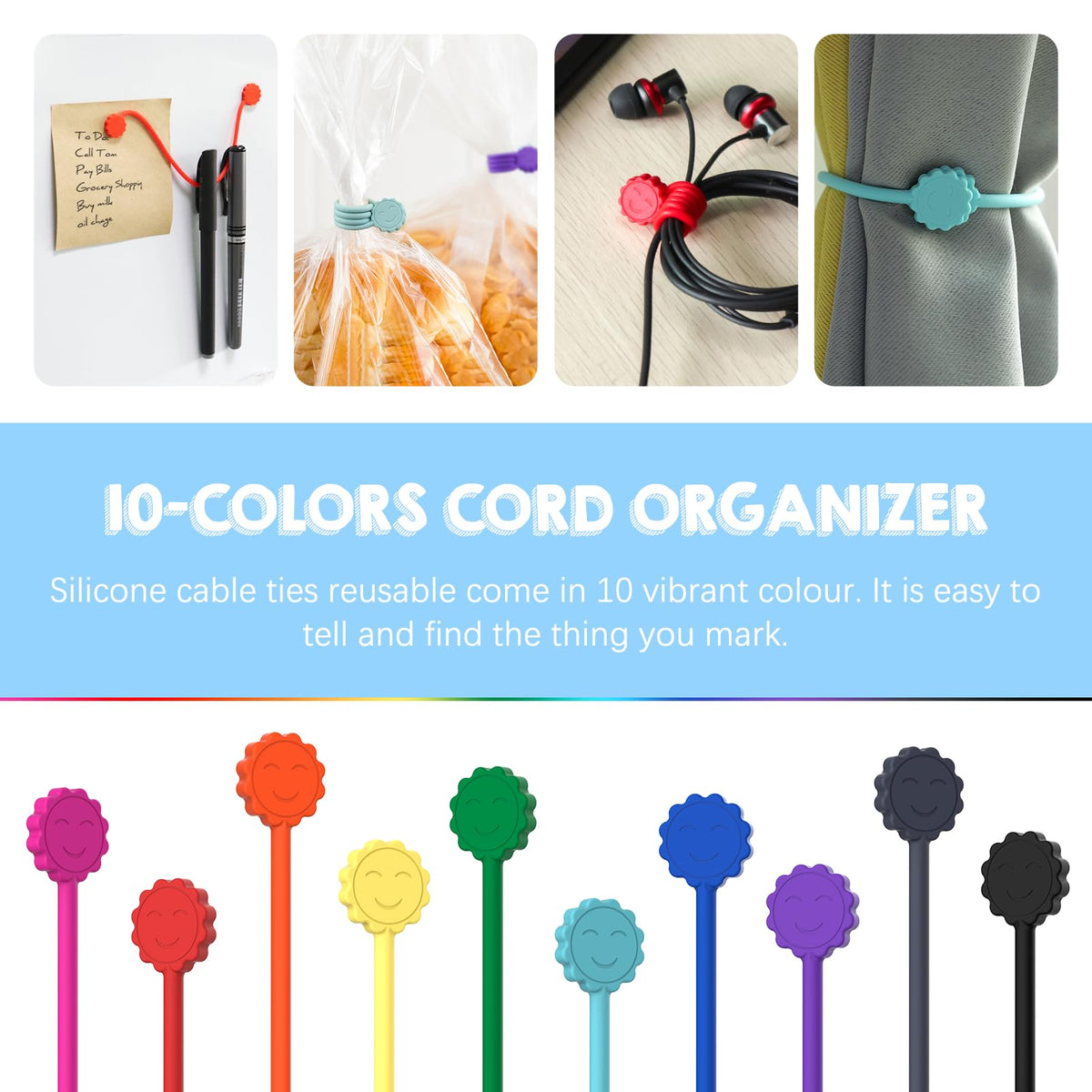 Rich&Ray charging cord organizer protects cables and reduces desk clutter.