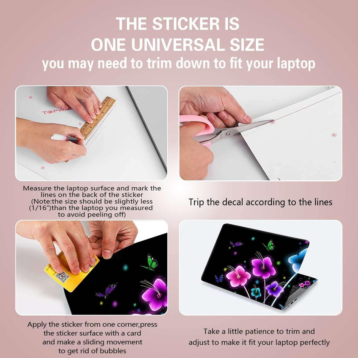 RICHEN back LCD film protects the screen area of 12–15.6 inch laptops