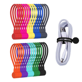 Rich&Ray 10Colors silicone twist ties in bright hues for easy cable labeling