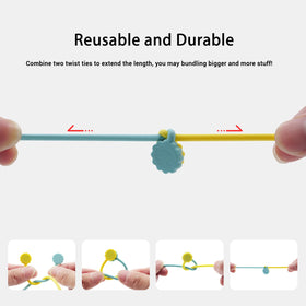 Rich&Ray colorful twist ties used for desk and fridge organization