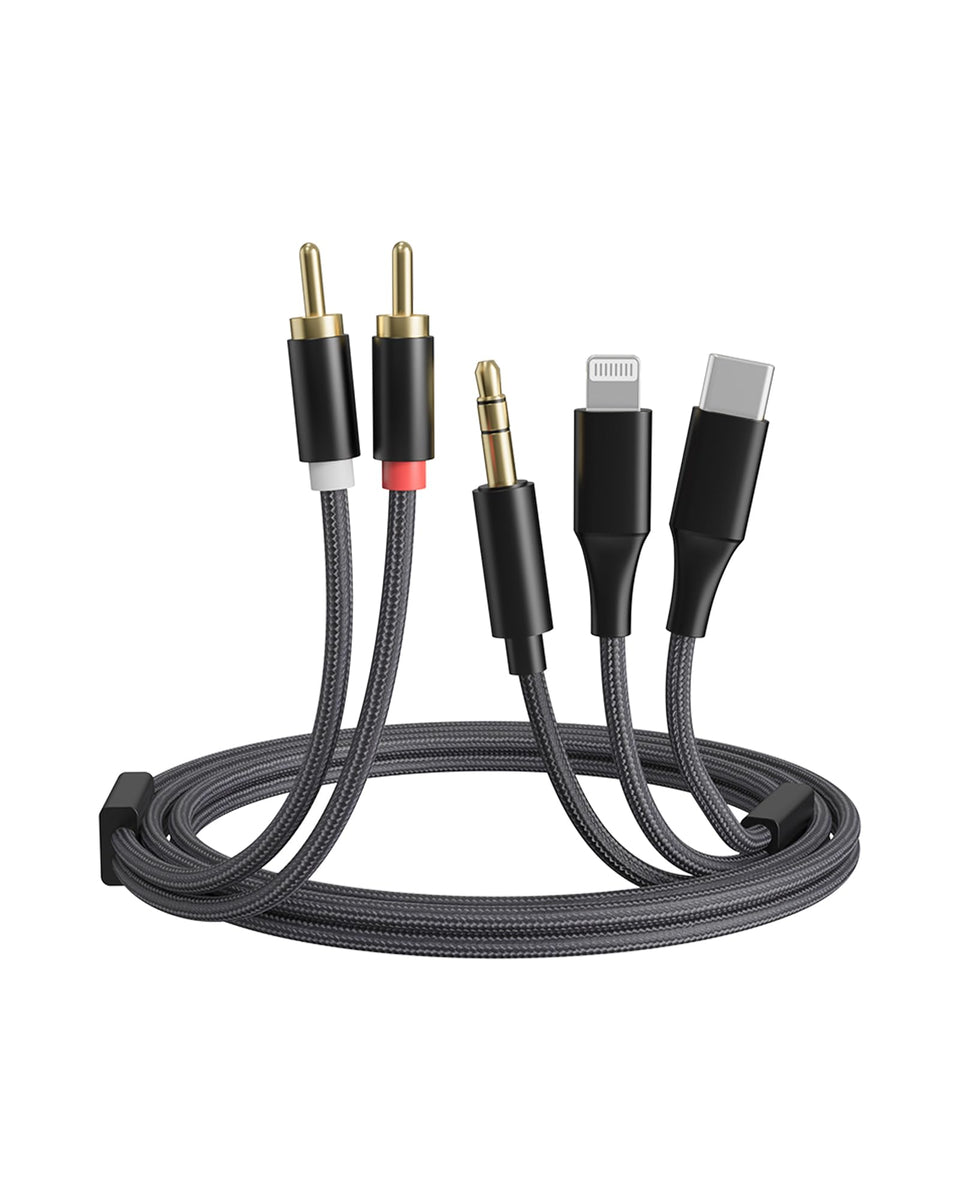 RICHUPON 3-in-1 Lightning to RCA cable connects iPhone for clean stereo output.