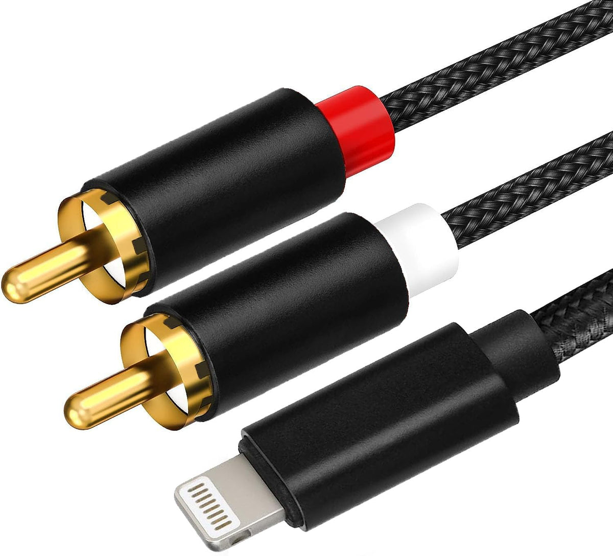 RichUPON lightning to RCA cable close-up for plug-and-play home audio