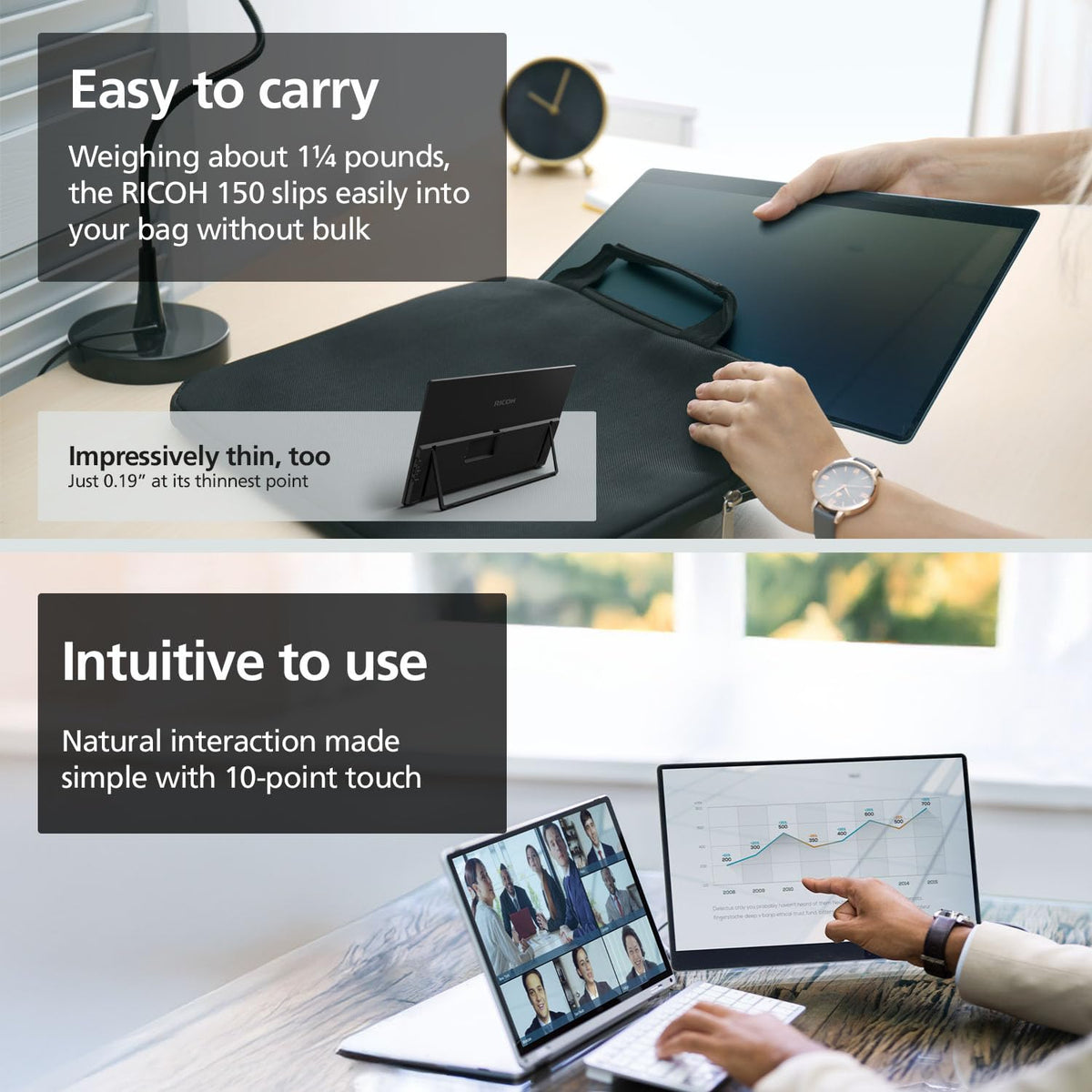Ricoh 150 10-point touch display ideal for gestures and drawing