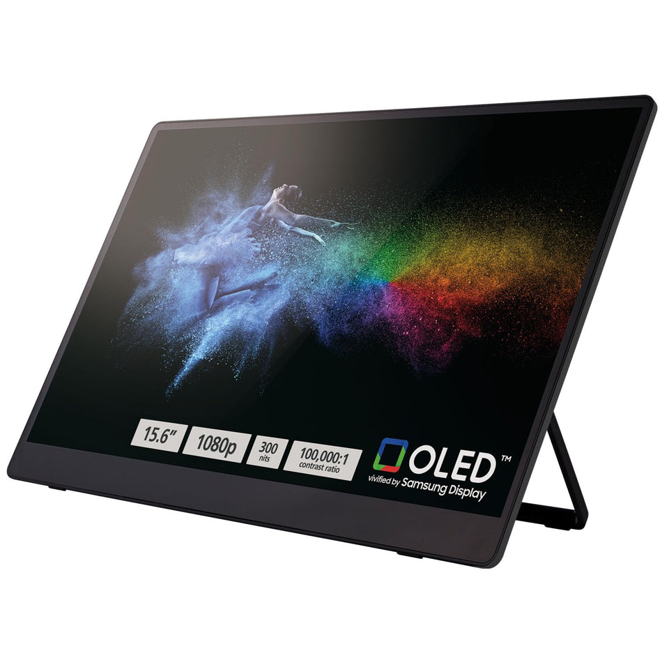 Ricoh 150 portable monitor front view with vivid OLED colors