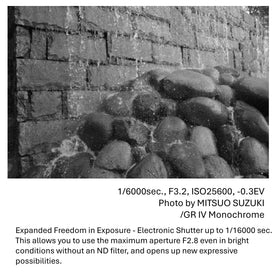 Ricoh GR IV Monochrome built-in red filter expands tonal range in monochrome images.