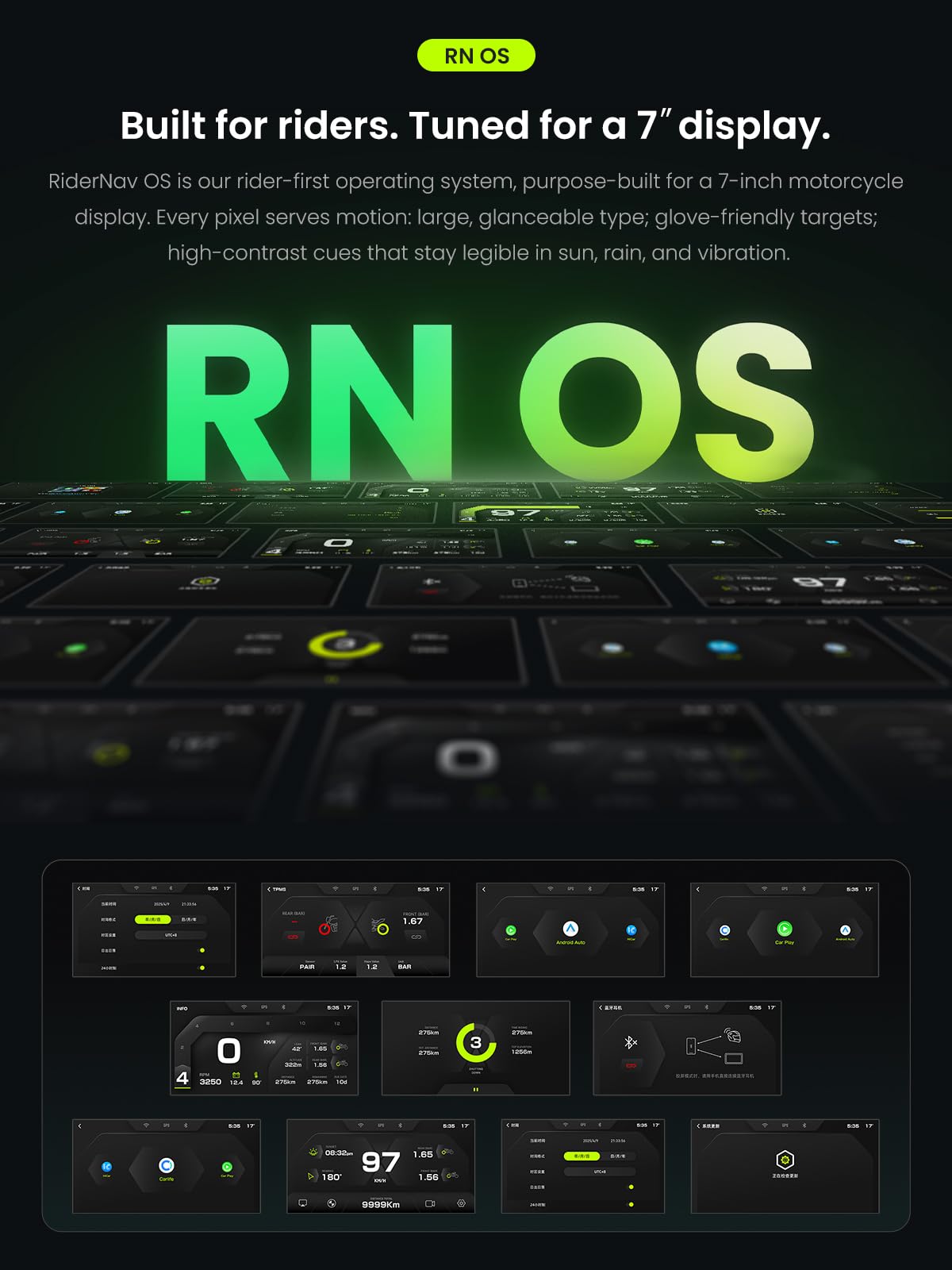 RIDERNAV R7M smart notifications for calls and messages on the move