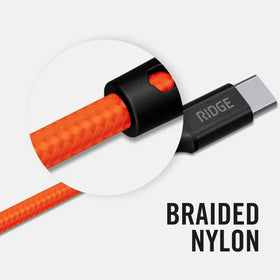 The Ridge adapter and cables inside a backpack, convenient on-the-go power solution