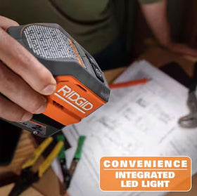 RIDGID inverter close-up of AC, USB-A and USB-C ports for versatile device charging