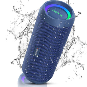 RIENOK front view showing speaker and controls, highlighting portable power