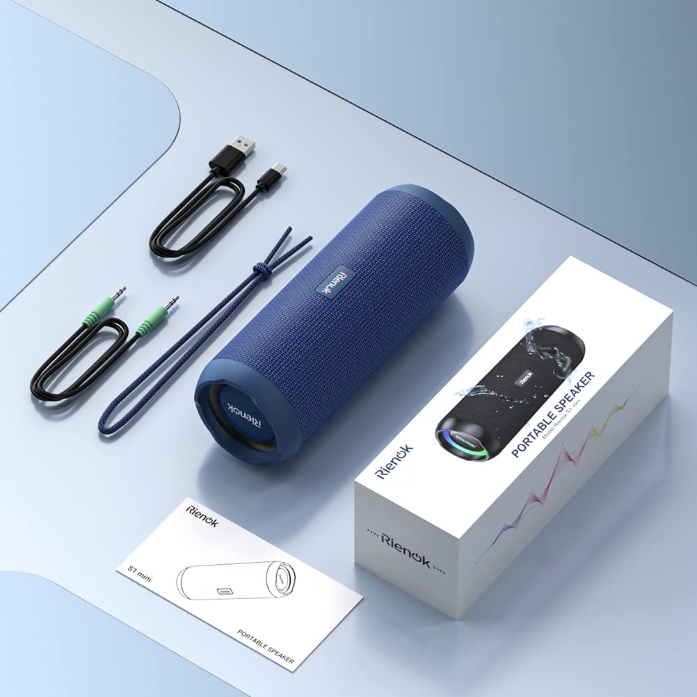 RIENOK with microSD and AUX ports visible to show flexible playback options